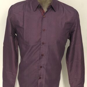 Deniko shirt button front purple modern fit M